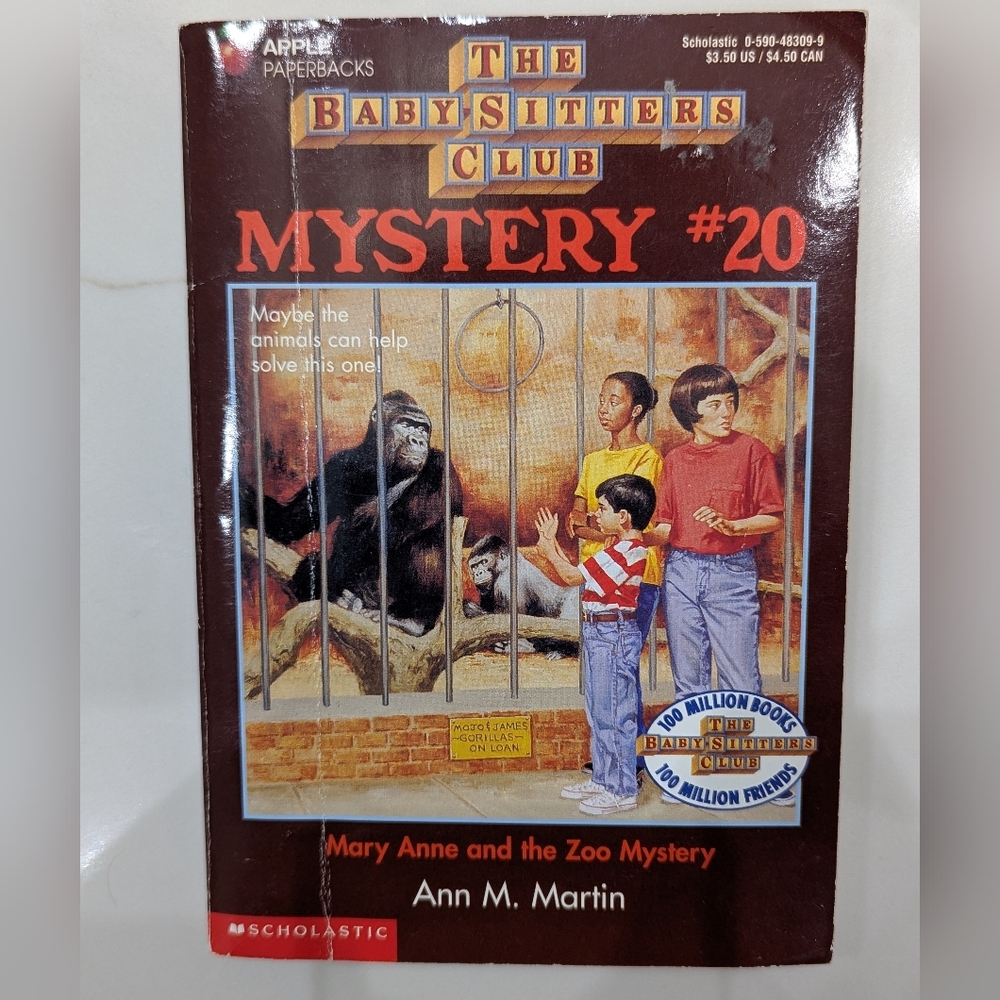 5/$35 Baby-Sitters Club Mystery #20 Mary Anne and the Zoo Mystery Book